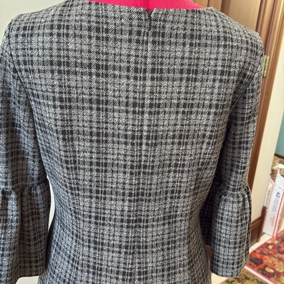 Ralph Lauren  Dress  Midi  Crew neck 3/4 sleeves  black/gray plaid  stretch NWOT - Picture 12 of 16